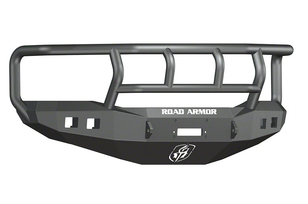 Road Armor Stealth Winch Front Bumper with Titan II Guard and Square Light Mounts; Satin Black (06-08 RAM 1500)