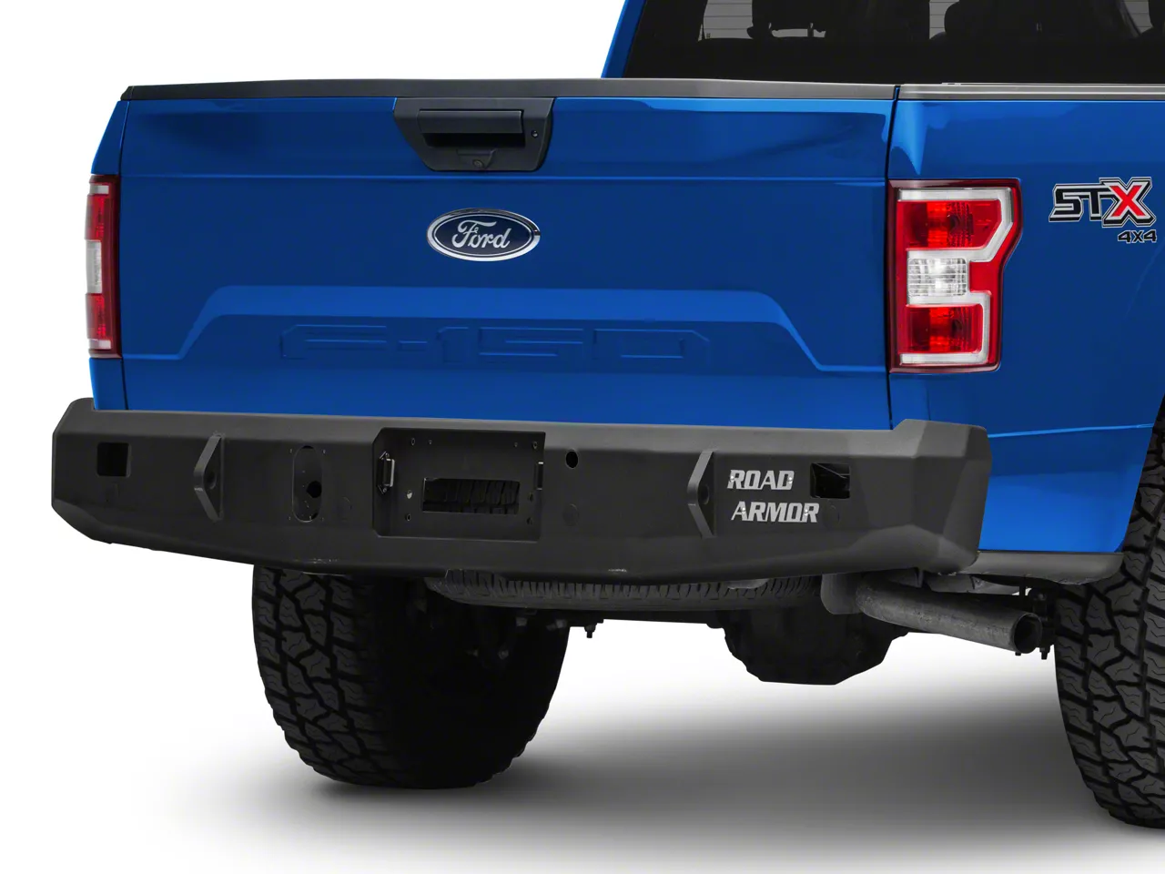 Road Armor Stealth Winch Rear Bumper; Satin Black (15-20 F-150, Excluding Raptor)