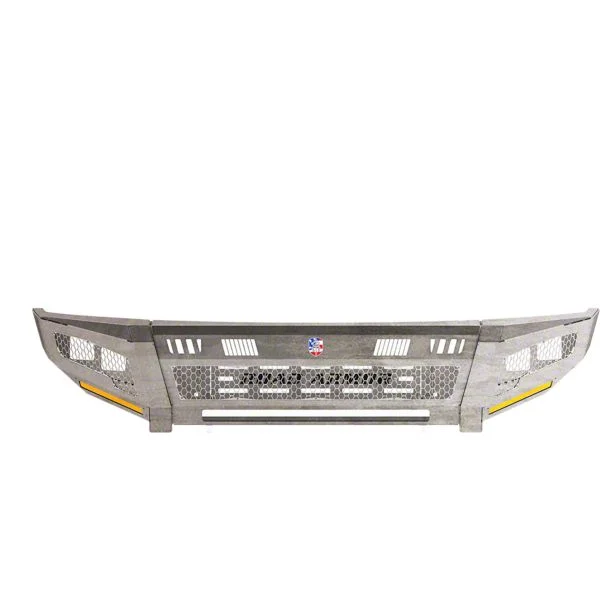 Road Armor iDentity Hyve Mesh Front Bumper with Smooth Center Section, Standard End Pods, X2 Cube Light Pods and Accent Lights; Raw Steel (17-22 F-250 Super Duty)