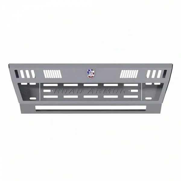 Road Armor iDentity iD Mesh Front Bumper with Smooth Center Section, WIDE End Pods, X3 Cube Light Pods and Accent Lights; Raw Steel (17-22 F-250 Super Duty)