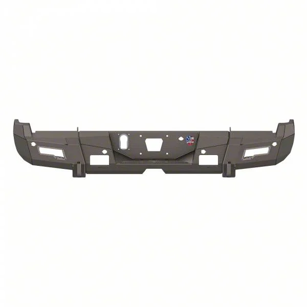 Road Armor iDentity iD Mesh Rear Bumper with Shackle End Pods and Accent Lights; Raw Steel (17-22 F-250 Super Duty)