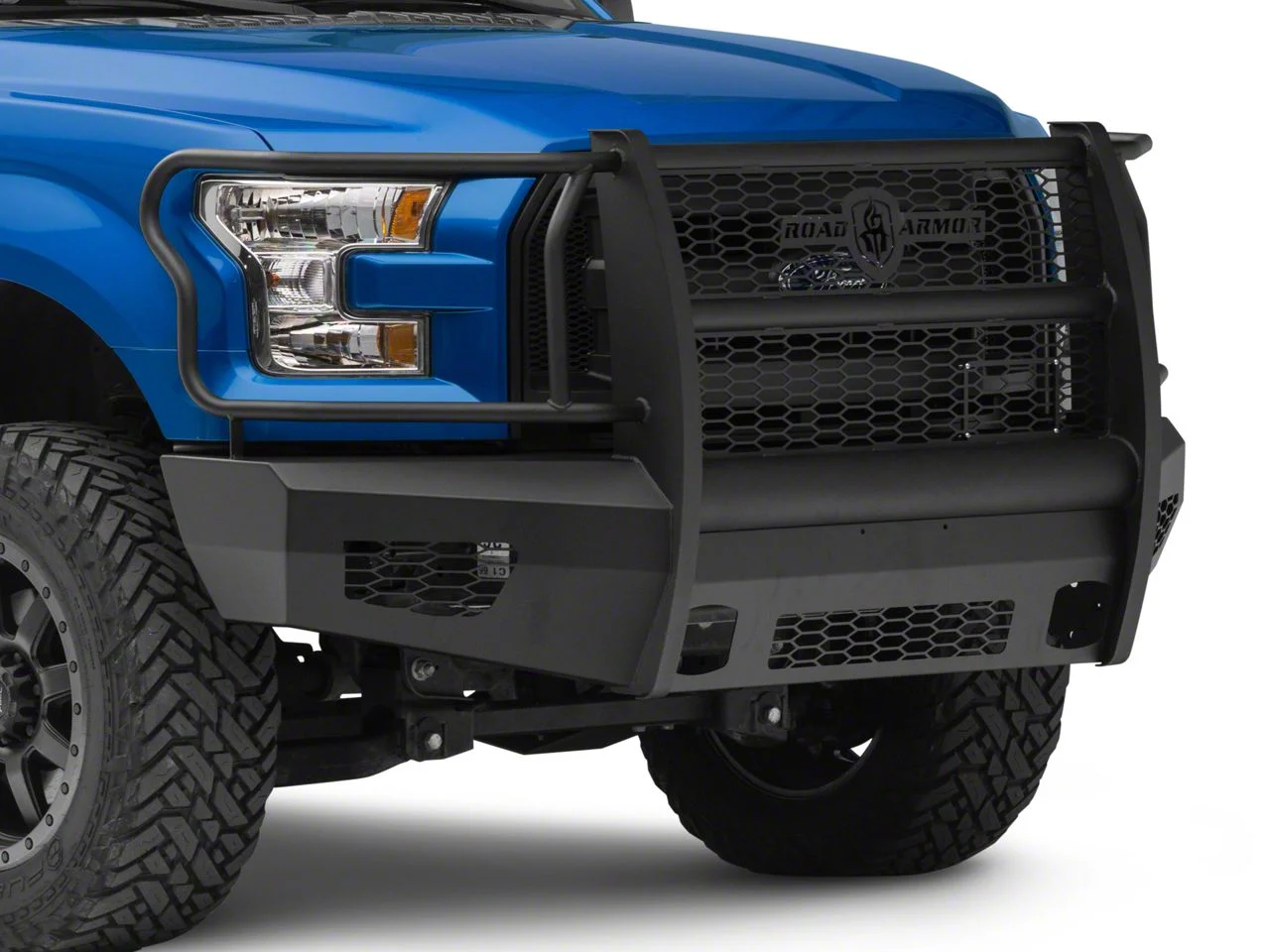 Road Armor Vaquero Series Front Bumper with Full Guard; Satin Black (15-17 F-150, Excluding Raptor)