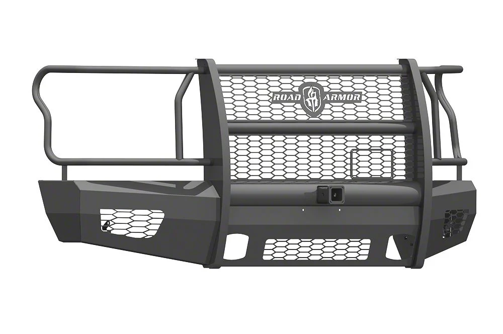 Road Armor Vaquero Series Front Bumper with Full Guard and Receiver Hitch; Satin Black (15-17 F-150, Excluding Raptor)