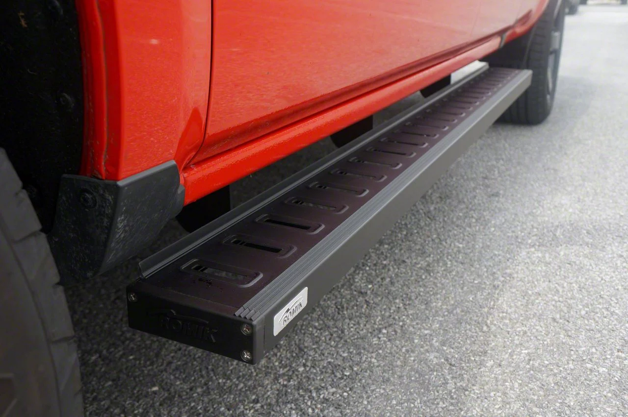 Romik ROF-T Running Boards; Black (19-26 RAM 1500 Quad Cab)