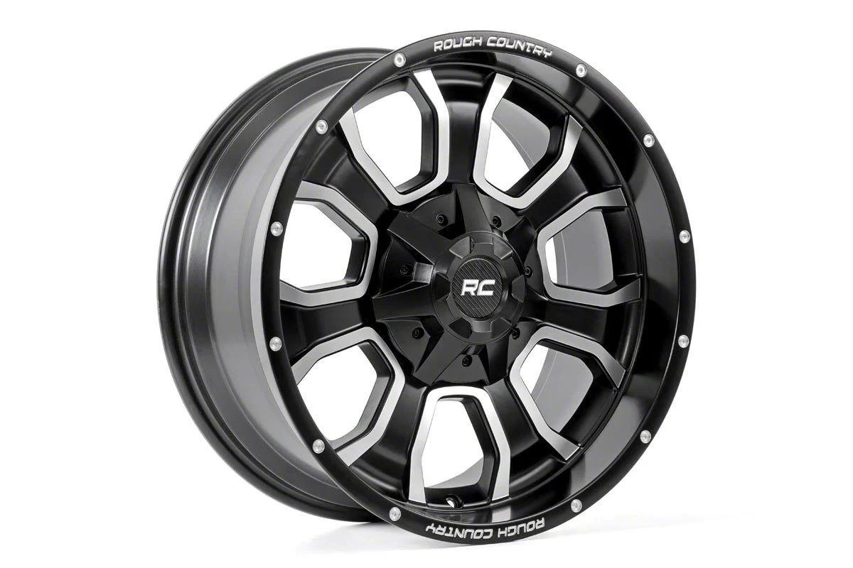 Rough Country 93 Series Matte Black Milled 8-Lug Wheel; 20x10; -18mm Offset (03-09 RAM 3500 SRW)