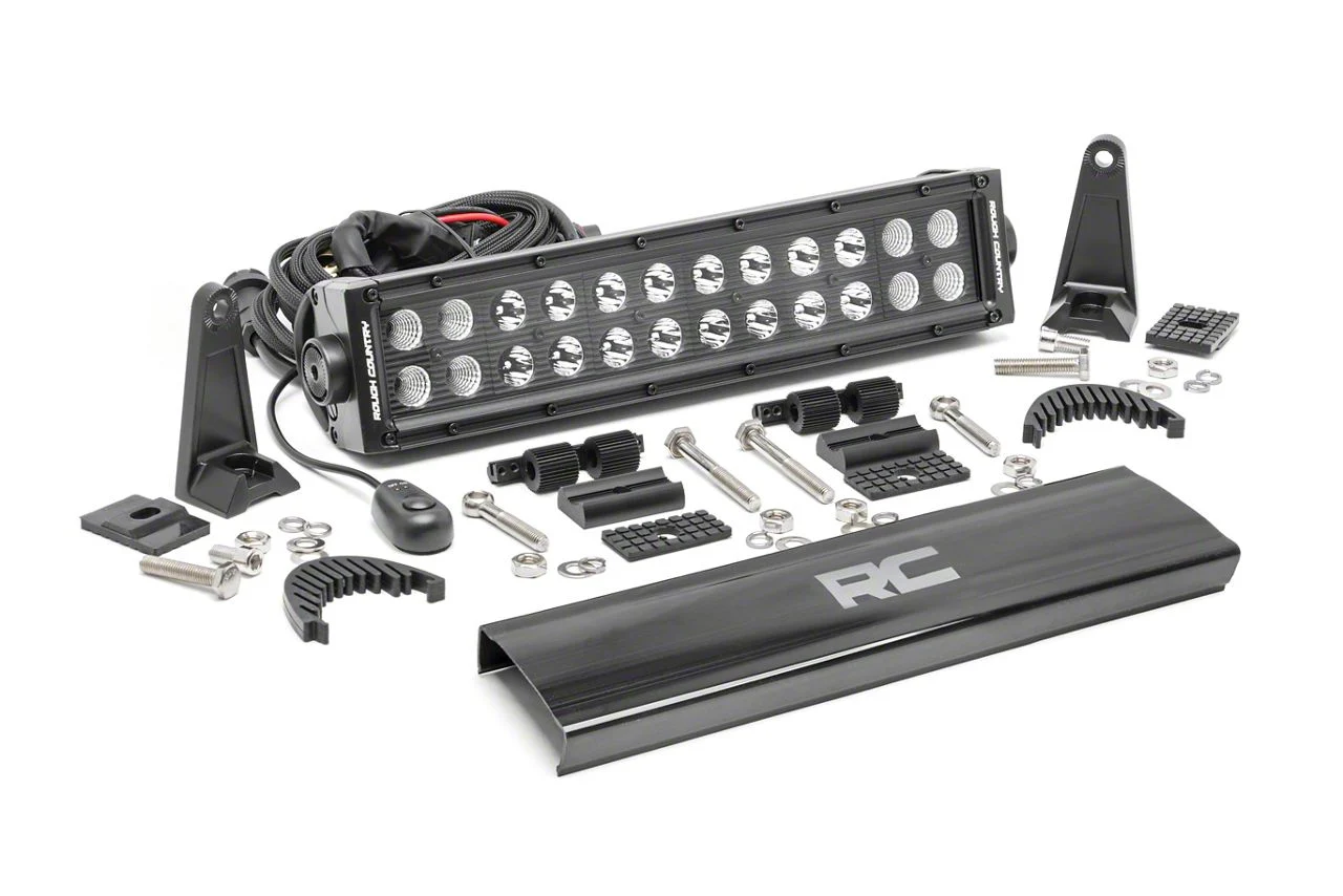 Rough Country Offroad 12-Inch Black Series Dual Row LED Light Bar; Flood/Spot Combo Beam (Universal; Some Adaptation May Be Required)