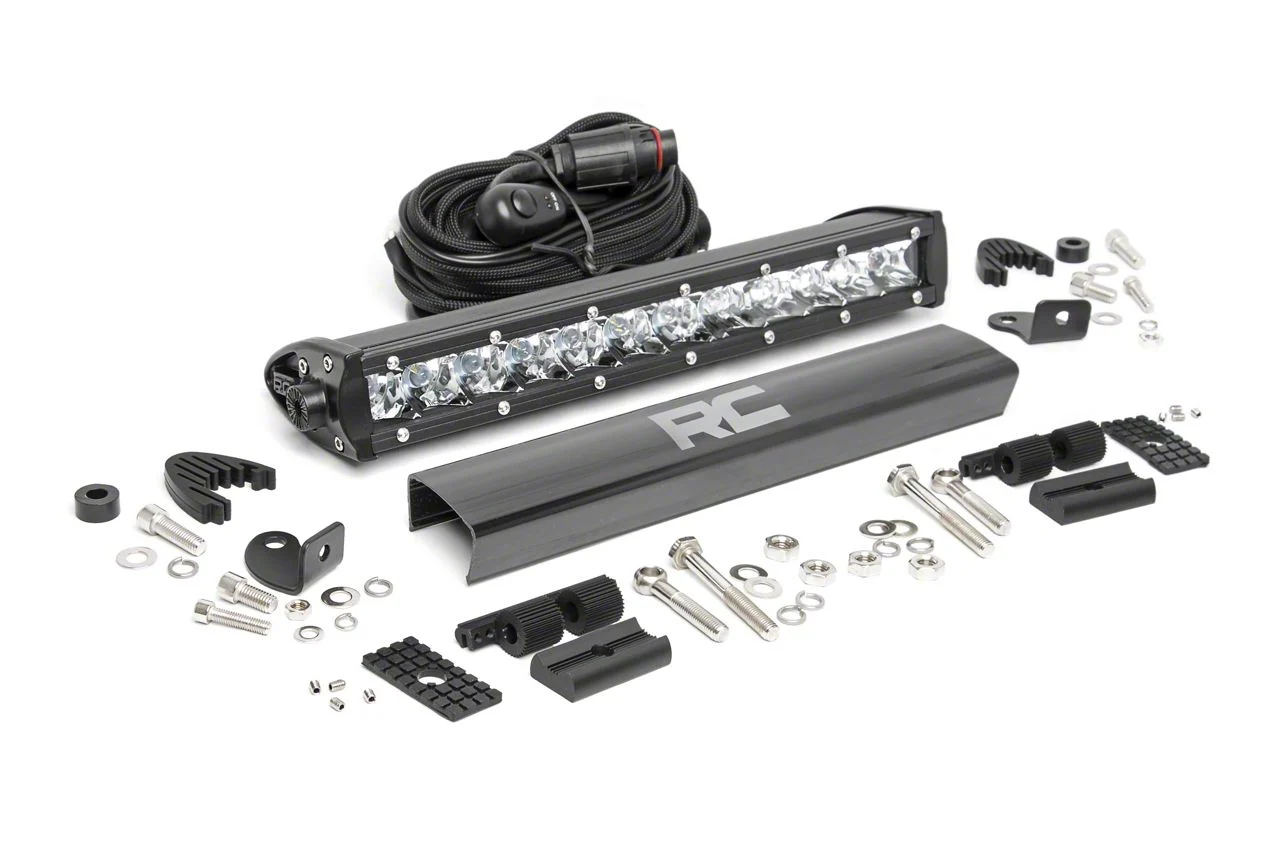 Rough Country 12-Inch Chrome Series Single Row LED Light Bar; Spot Beam (Universal; Some Adaptation May Be Required)