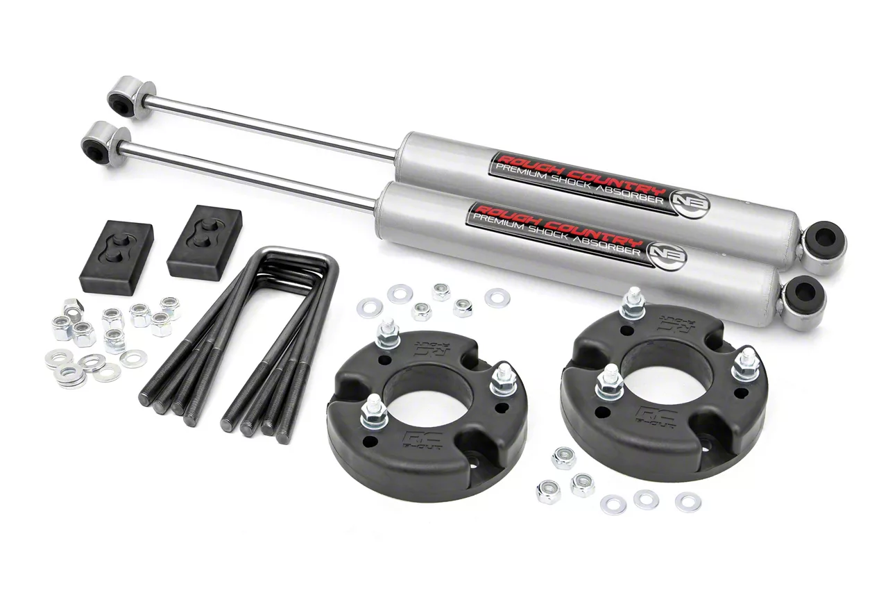 Rough Country Suspension 2-Inch Leveling Lift Kit with Premium N3 Shocks (09-20 F-150, Excluding Raptor)