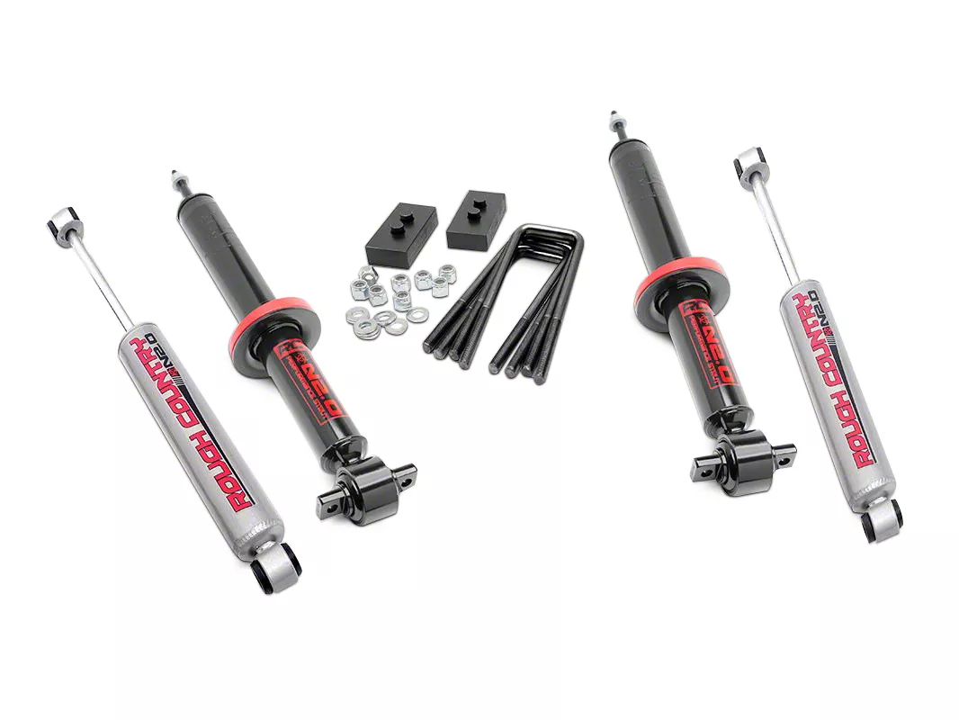 Rough Country Suspension 2-Inch Leveling Lift Kit with Premium N3 Shocks (14-20 4WD F-150, Excluding Raptor)
