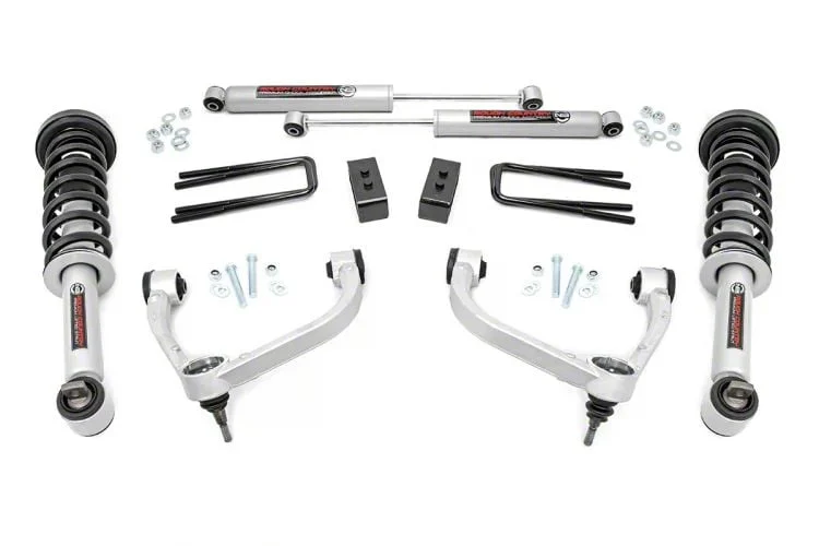 Rough Country Suspension 3-Inch Bolt-On Upper Control Arm Suspension Lift Kit with N3 Struts and Premium N3 Shocks (14-20 4WD F-150 SuperCab, SuperCrew, Excluding Raptor)