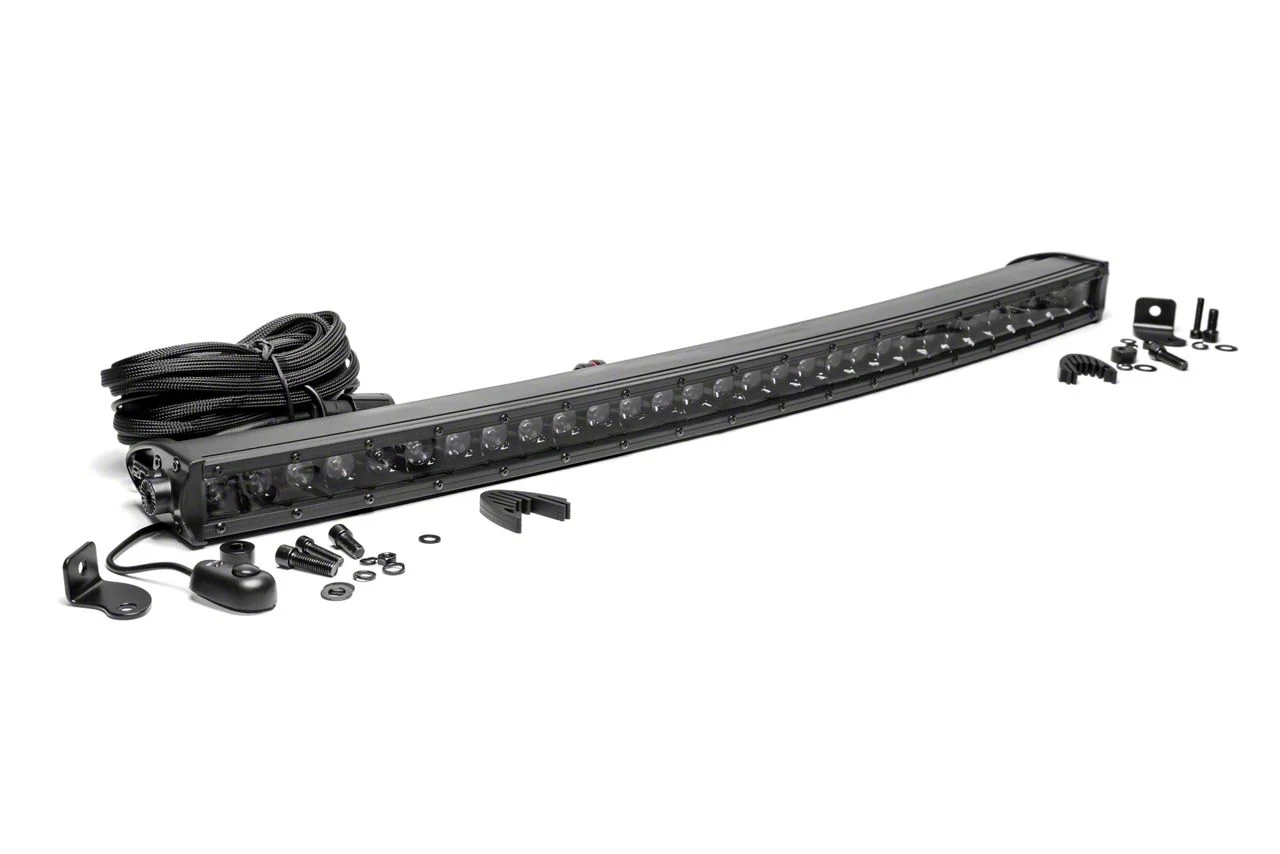 Rough Country Offroad 30-Inch Chrome Series Curved Single Row LED Light Bar; Spot Beam (Universal; Some Adaptation May Be Required)