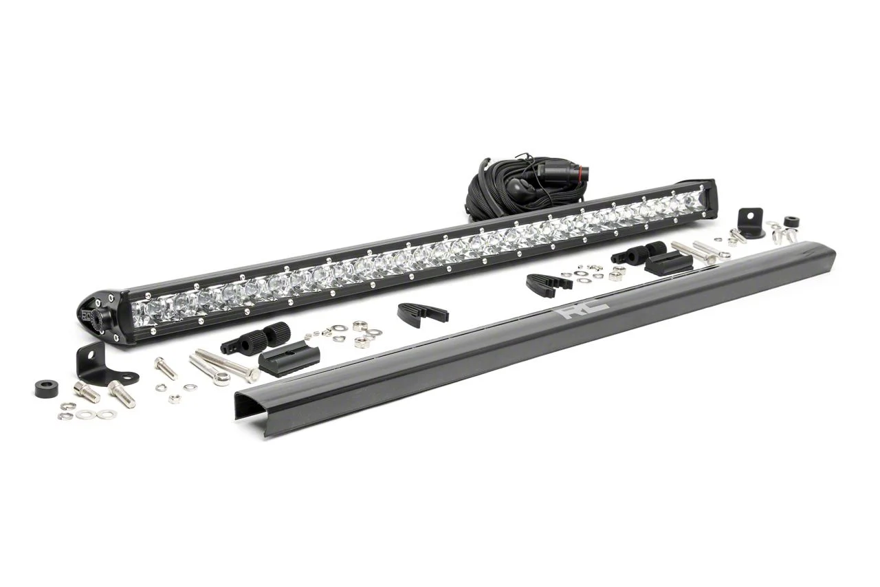 Rough Country 30-Inch Chrome Series Single Row LED Light Bar; Spot Beam (Universal; Some Adaptation May Be Required)