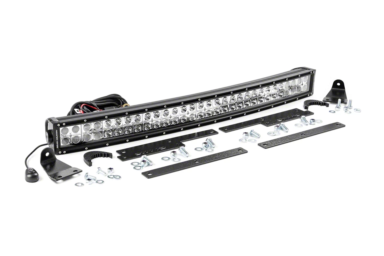 Rough Country Offroad 30-Inch Curved Chrome Series LED Light Bar Hidden Grille Kit (14-15 Silverado 1500)