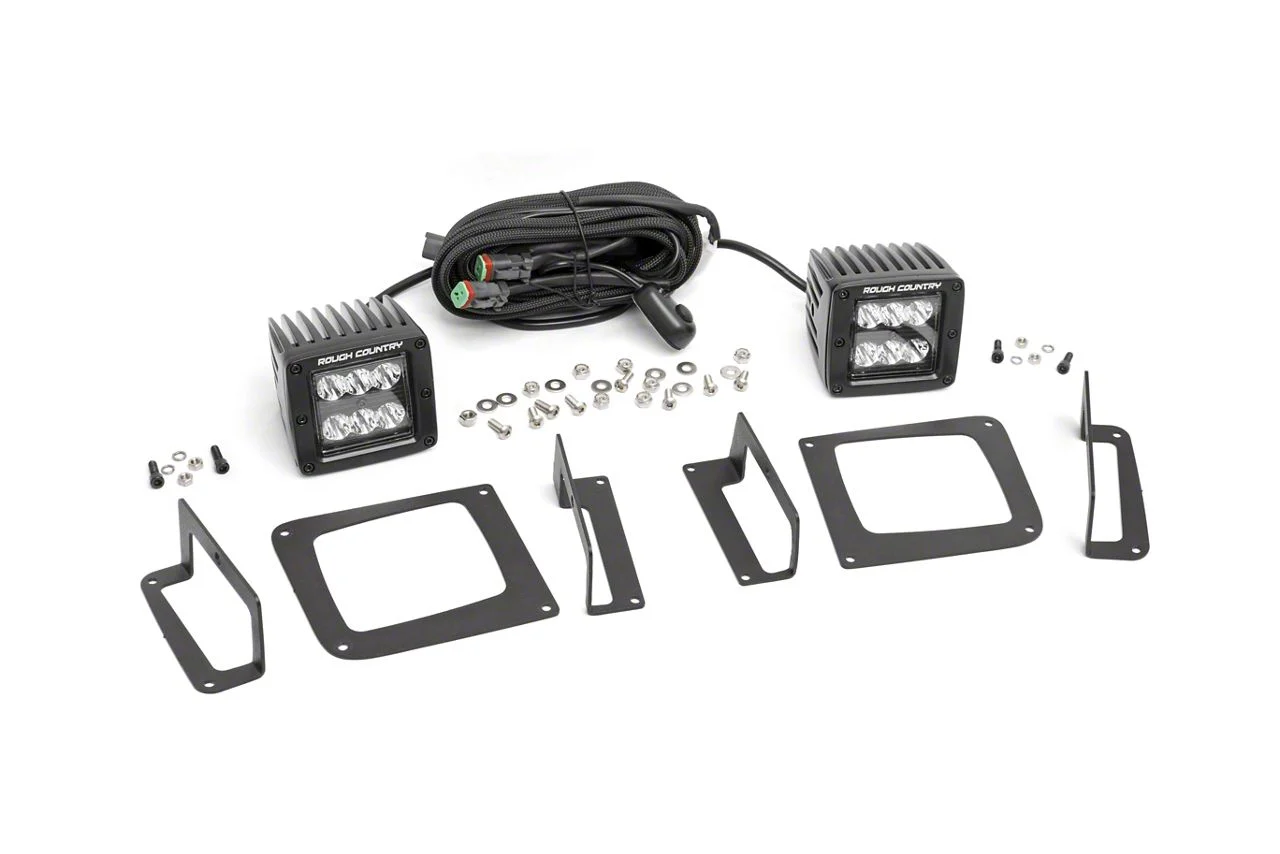 Rough Country Offroad Black Series LED Fog Light Kit (14-15 Sierra 1500)