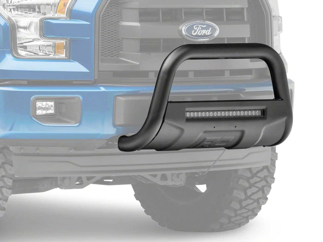 Rough Country Bull Bar with 20-Inch Black Series LED Light Bar; Black (04-25 F-150, Excluding EcoBoost & Raptor)