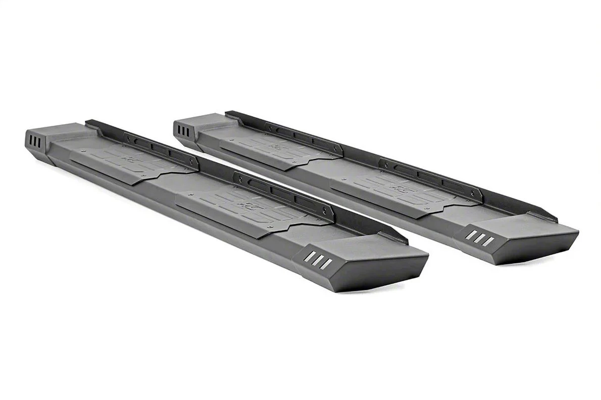 Rough Country HD2 Running Boards; Black (02-08 RAM 1500 Quad Cab)