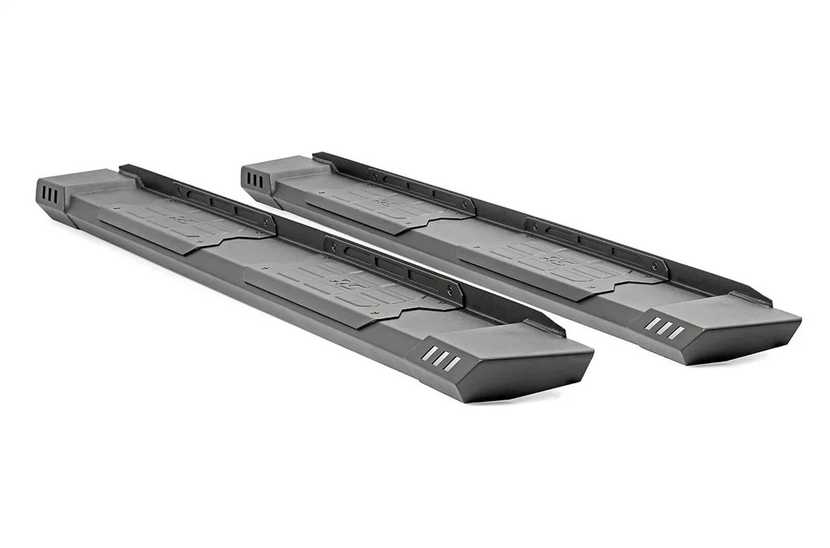 Rough Country HD2 Running Boards; Black (07-18 Sierra 1500 Extended/Double Cab)