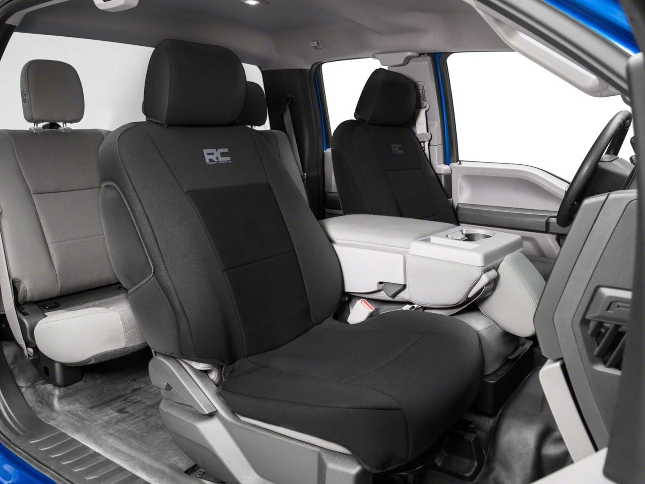 Rough Country Neoprene Front Seat Covers; Black (15-26 F-150)