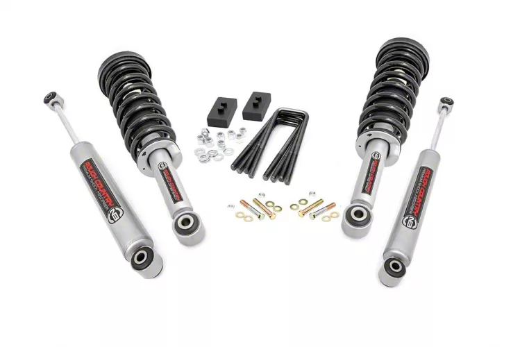 Rough Country Suspension 2-Inch Front Leveling Kit with Lifted N3 Struts and Premium N3 Shocks (21-26 4WD F-150 w/o CCD System, Excluding Raptor)