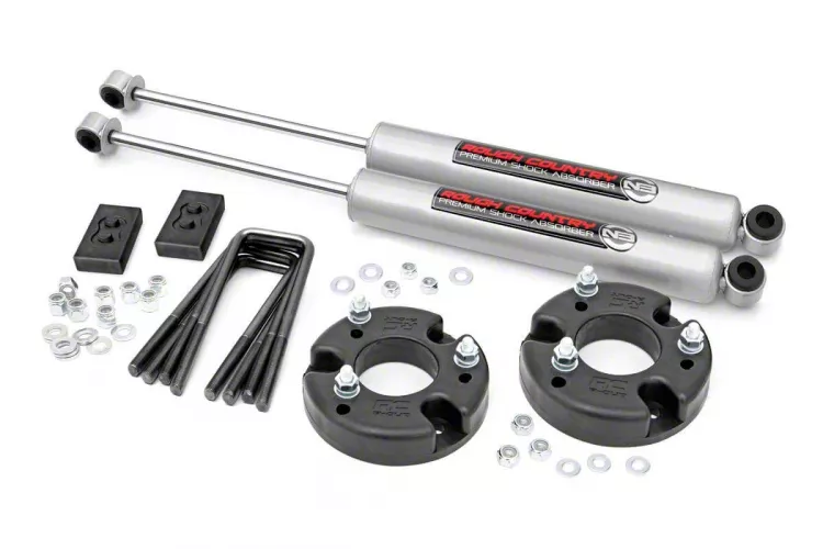 Rough Country Suspension 2-Inch Front Leveling Kit with Premium N3 Shocks (21-26 F-150, Excluding Raptor)