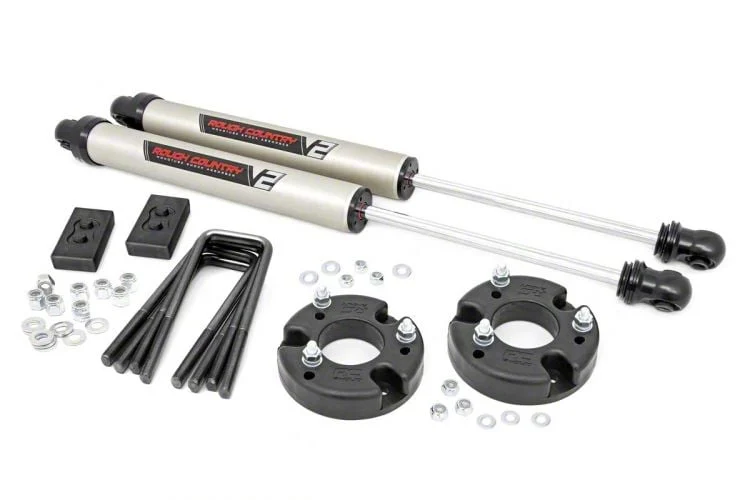 Rough Country 2-Inch Front Leveling Kit with V2 Monotube Shocks (21-25 F-150, Excluding Raptor)