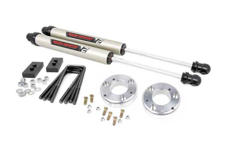 Rough Country 2-Inch Front Leveling Lift Kit with V2 Monotube Shocks (21-25 F-150 w/o CCD System, Excluding Raptor)