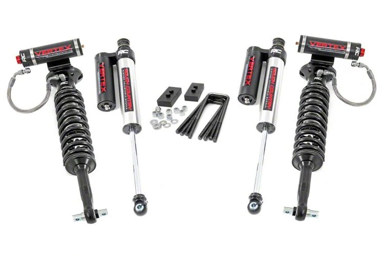 Rough Country Offroad 2-Inch Front Leveling Lift Kit with Vertex Adjustable Coil-Overs and Vertex Reservoir Shocks (21-26 4WD F-150 w/o CCD System, Excluding Raptor)