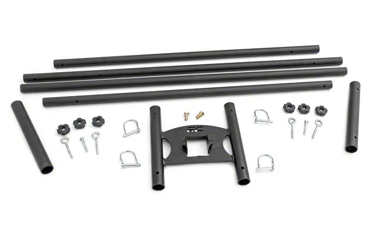 Rough Country 2-Inch Receiver Hitch Dual Flag Holder with Flag Poles (Universal; Some Adaptation May Be Required)