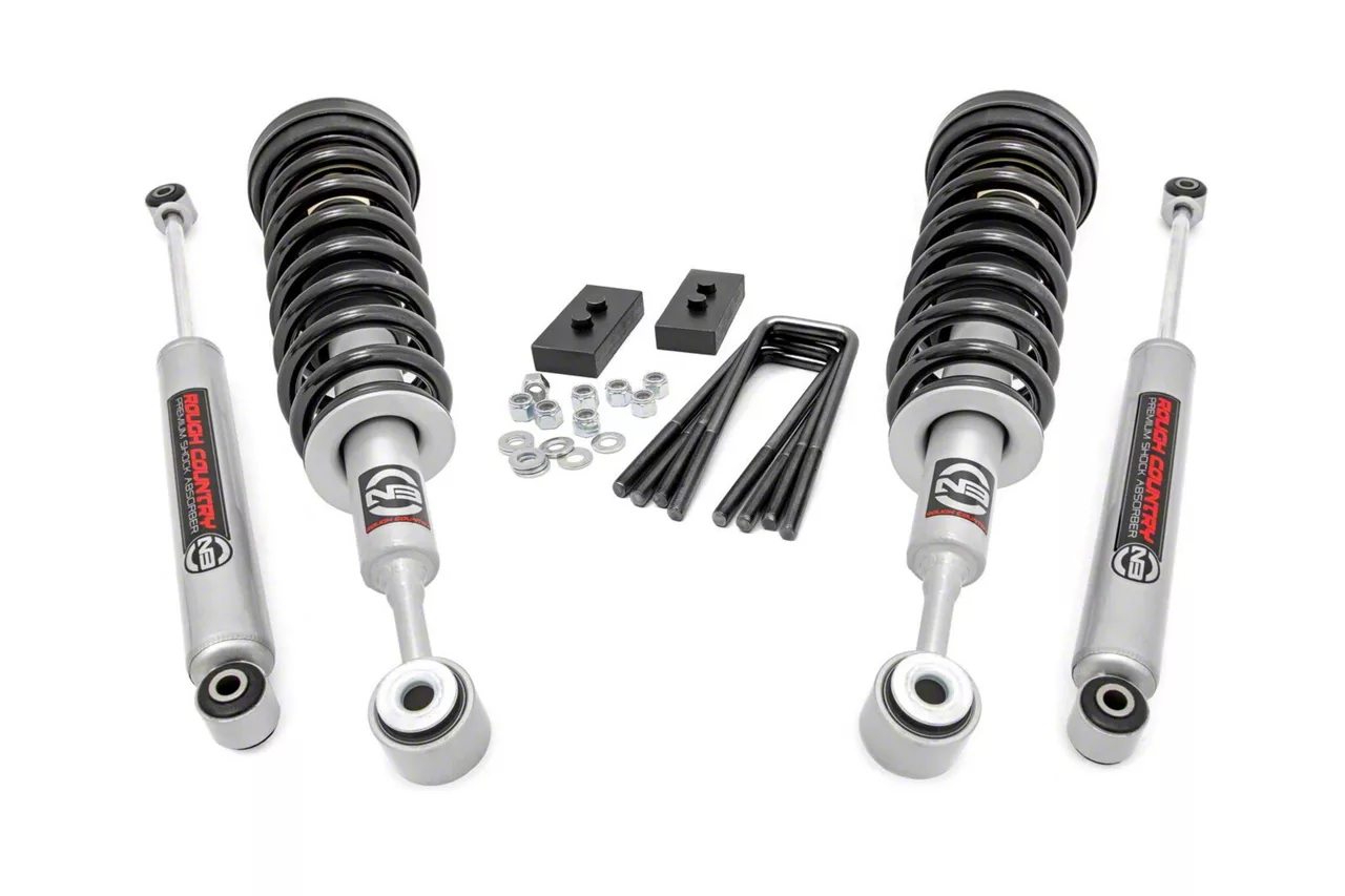 Rough Country Suspension 2.50-Inch Leveling Kit with Lifted Struts and Premium N3 Shocks (04-08 4WD F-150)