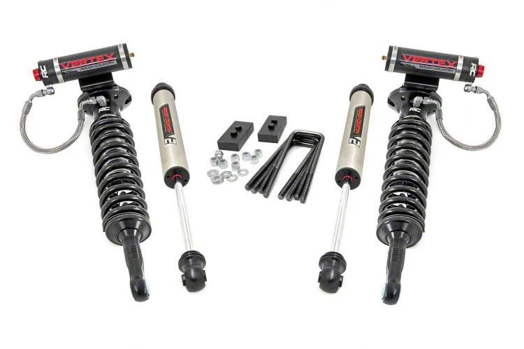 Rough Country Offroad 2-Inch Front Leveling Lift Kit with Vertex Adjustable Coil-Overs and V2 Monotube Shocks (09-13 F-150, Excluding Raptor)
