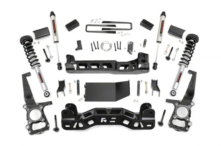 Rough Country 4-Inch Suspension Lift Kit with Lifted Struts and V2 Monotube Shocks (09-10 4WD F-150)
