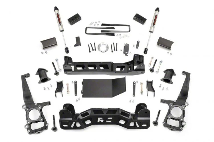 Rough Country 4-Inch Suspension Lift Kit with V2 Monotube Shocks (09-10 4WD F-150)