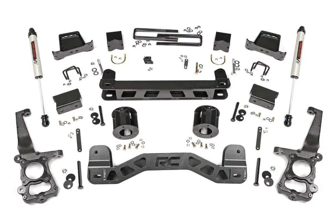Rough Country 6-Inch Suspension Lift Kit with V2 Monotube Shocks (11-14 2WD F-150)