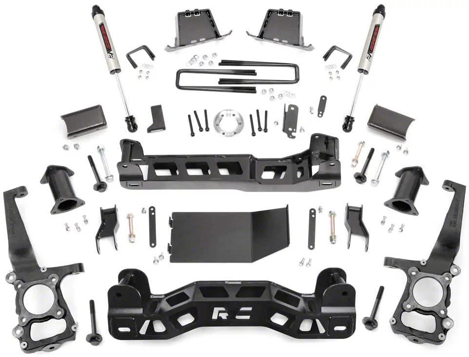 Rough Country Suspension 6-Inch Suspension Lift Kit with V2 Monotube Shocks (11-13 4WD F-150, Excluding Raptor)