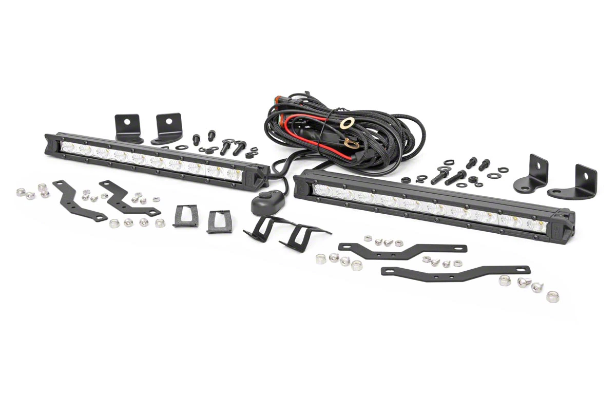 Rough Country Offroad Dual 10-Inch Chrome Series LED Grille Kit (18-20 F-150 XLT)