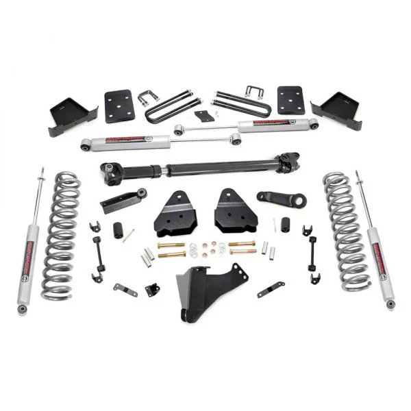 Rough Country Suspension 4.50-Inch Suspension Lift Kit with Front Driveshaft and Premium N3 Shocks (17-22 4WD 6.7L Powerstroke F-350 Super Duty SRW w/ 4-Inch Rear Axle)