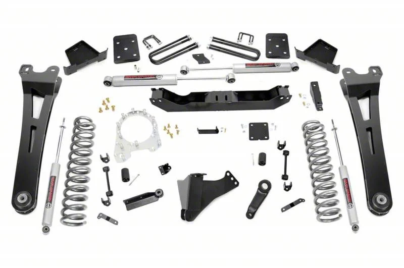 Rough Country Suspension 6-Inch Radius Arm Suspension Lift Kit with Premium N3 Shocks (17-22 4WD 6.7L Powerstroke F-350 Super Duty SRW w/ 3.50-Inch Rear Axle & w/o Factory Overload Springs)
