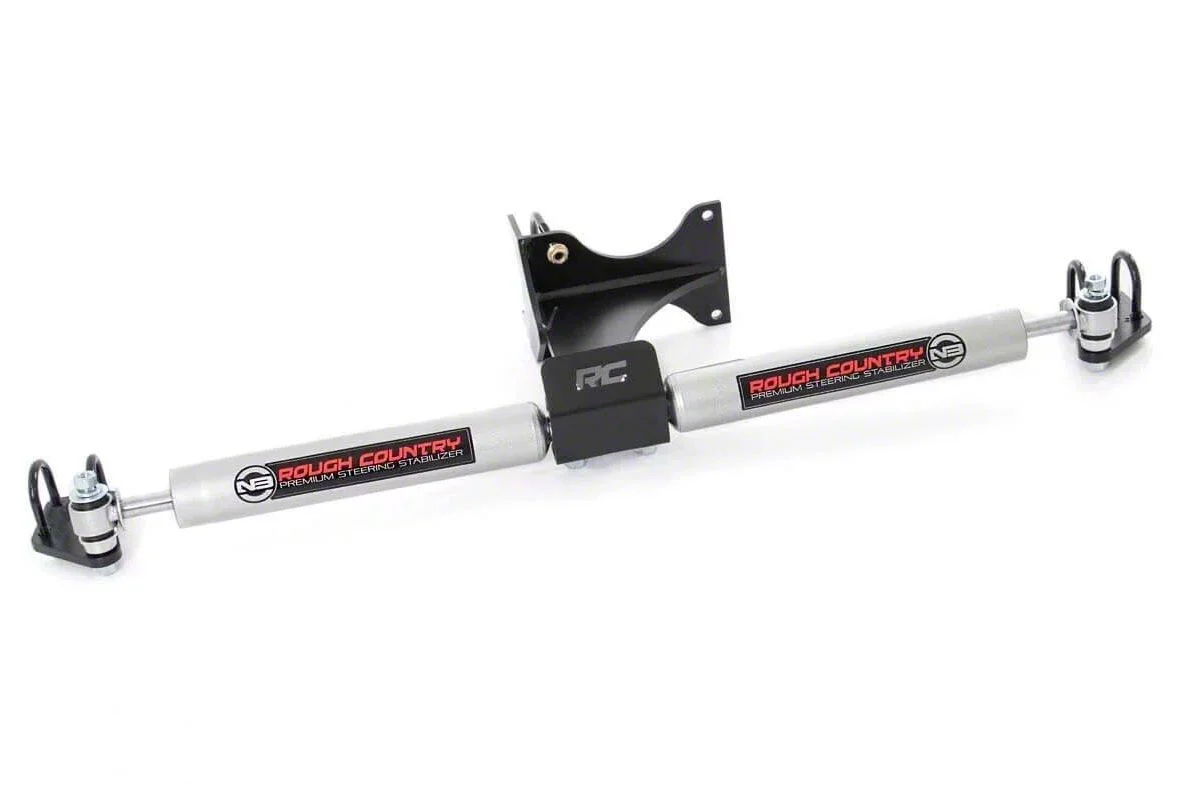 Rough Country Suspension Dual N3 Steering Stabilizer for 2 to 8-Inch Lift (11-26 4WD F-350 Super Duty)