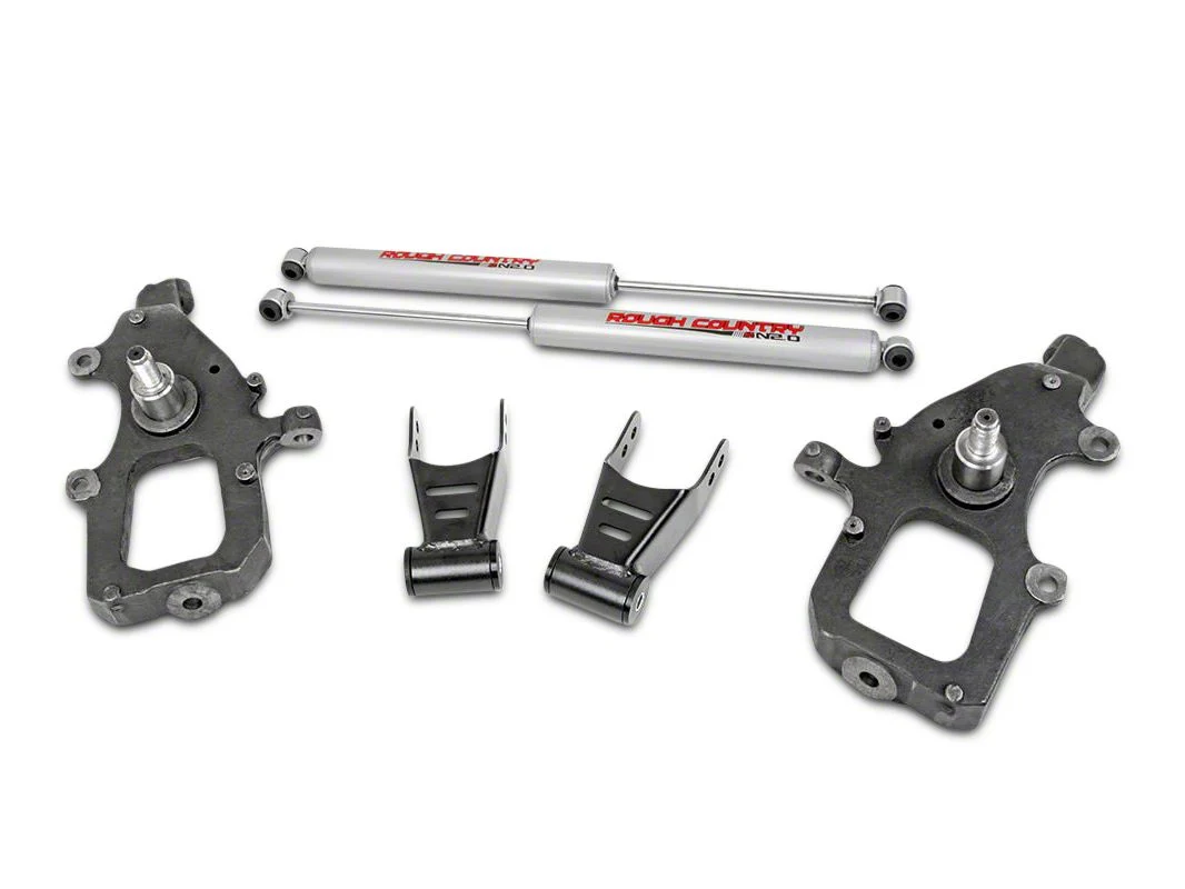 Rough Country Suspension Lowering Kit with Premium N2.0 Shocks; 2-Inch Front / 2-Inch Rear (04-08 2WD F-150)