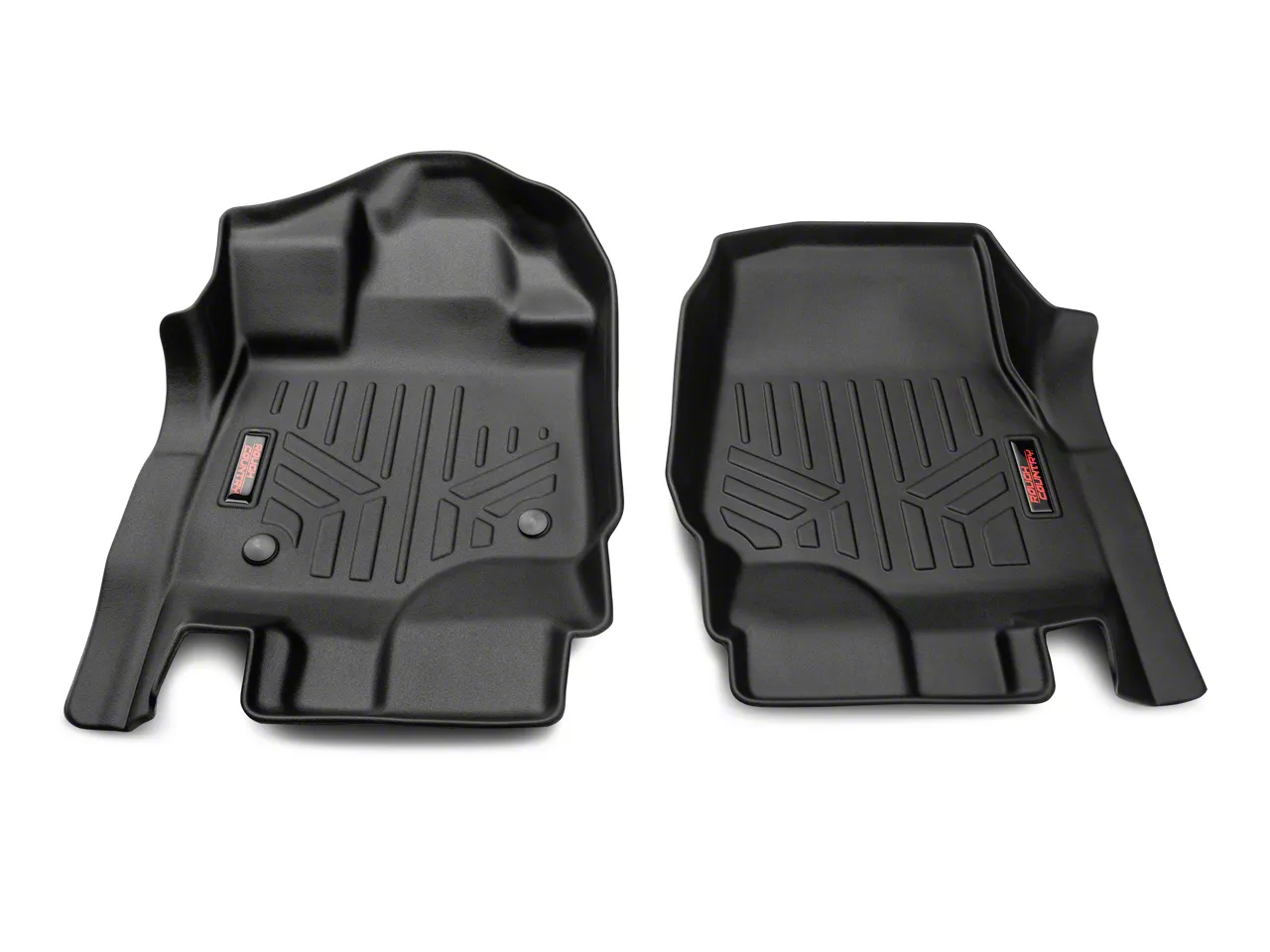 Rough Country Heavy Duty Front Floor Mats; Black (15-25 F-150)