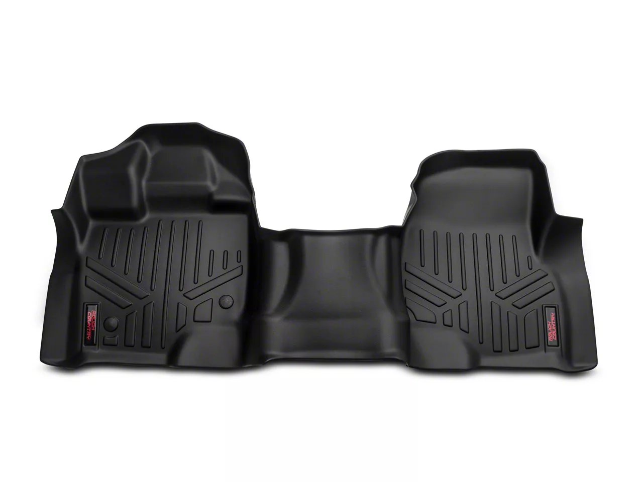 Rough Country Heavy Duty Front Over the Hump Floor Mats; Black (15-26 F-150)