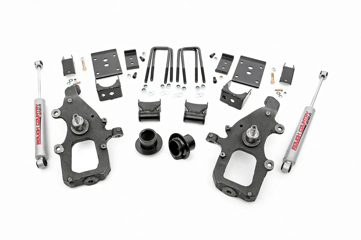 Rough Country Lowering Kit with Premium N3 Shocks; 3-Inch Front / 5-Inch Rear (04-08 2WD F-150)