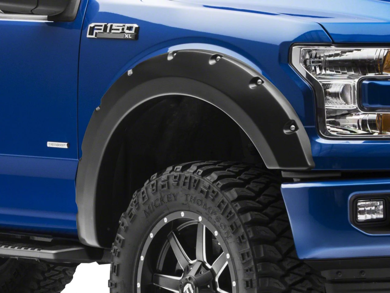 Rough Country Pocket Style Fender Flares; Flat Black (15-17 F-150, Excluding Raptor)