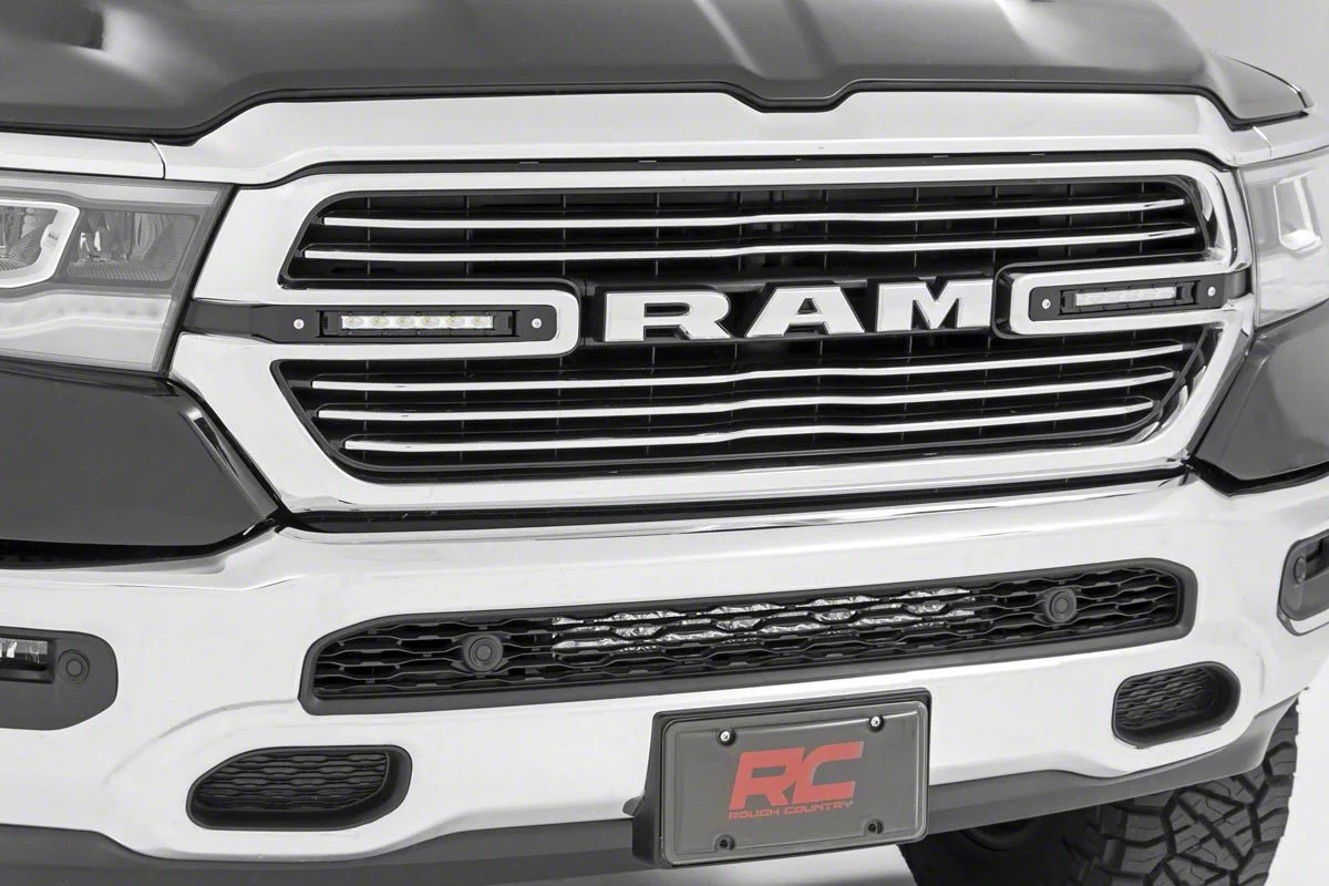 Rough Country Offroad Dual 6-Inch Chrome Series LED Grille Kit (19-24 RAM 1500 Big Horn, Laramie, Tradesman)
