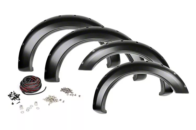 Rough Country Pocket Fender Flares; Flat Black (03-09 RAM 2500 w/ 6.4-Foot Box)
