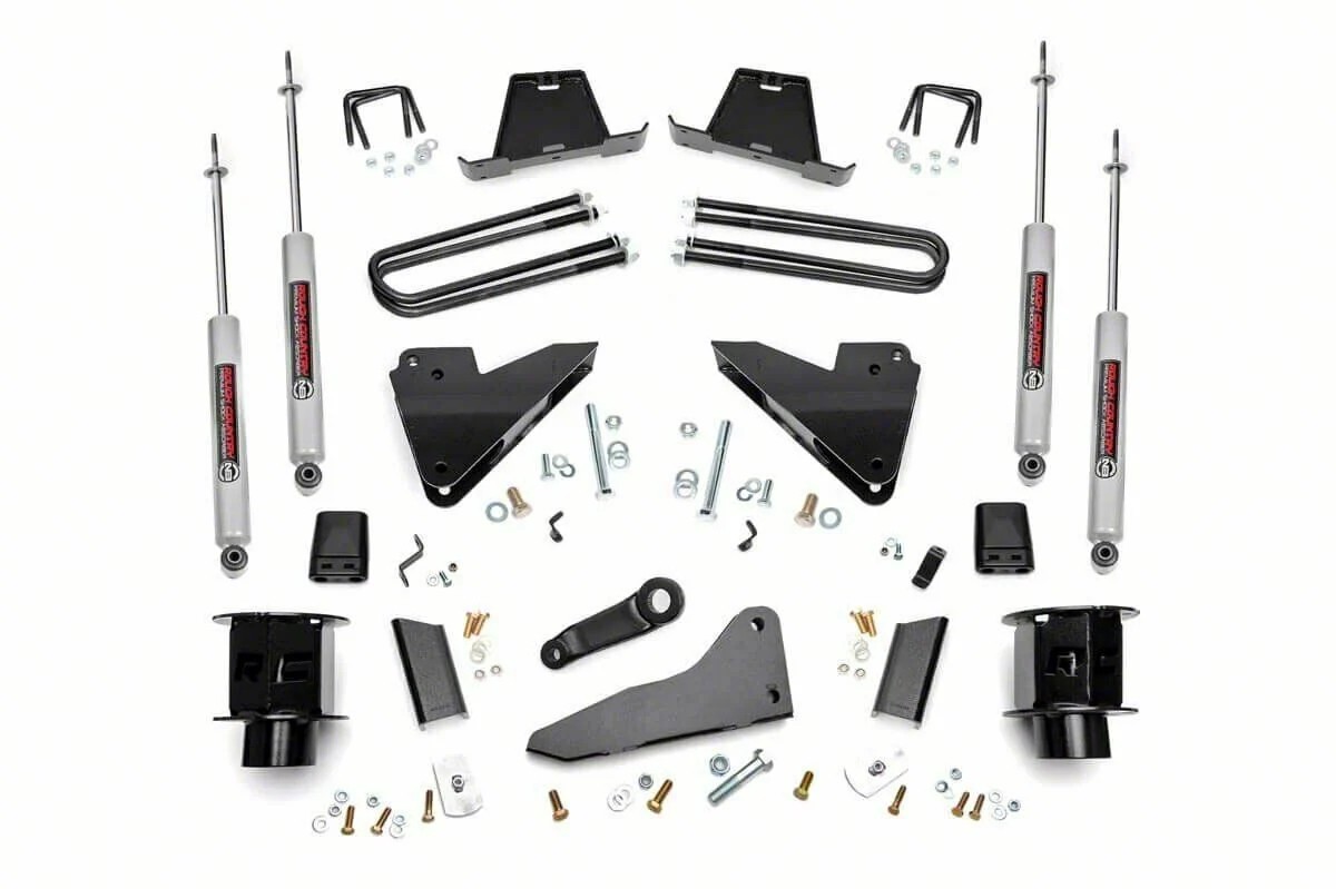 Rough Country Suspension 5-Inch Radius Arm Drop Supsension Lift Kit with Premium N3 Shocks (13-15 4WD RAM 3500 SRW w/o Air Ride)