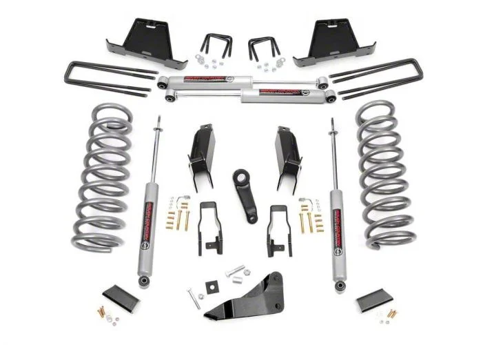 Rough Country Suspension 5-Inch Suspension Lift Kit with Premium N3 Shocks (11-13 4WD 6.7L RAM 3500 SRW, Excluding Power Wagon)