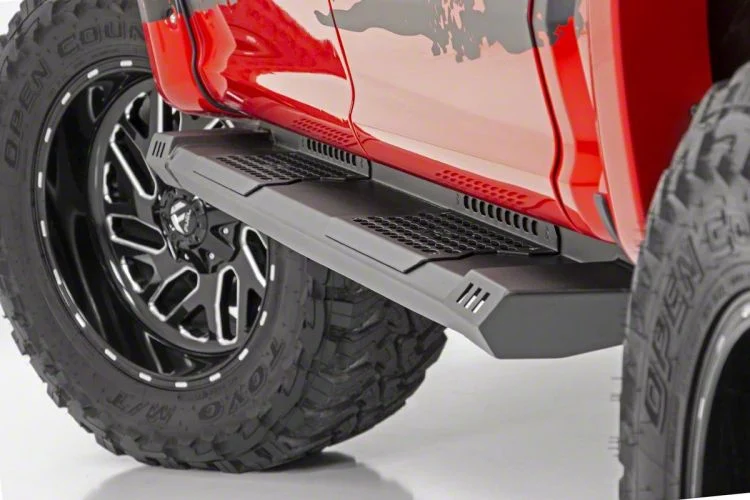 Rough Country HD2 Running Boards; Black (03-09 RAM 3500 Quad Cab)