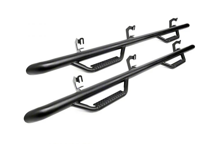 Rough Country Wheel to Wheel Nerf Side Step Bars; Black (10-18 RAM 3500 Crew Cab w/ 6.4-Foot Box)