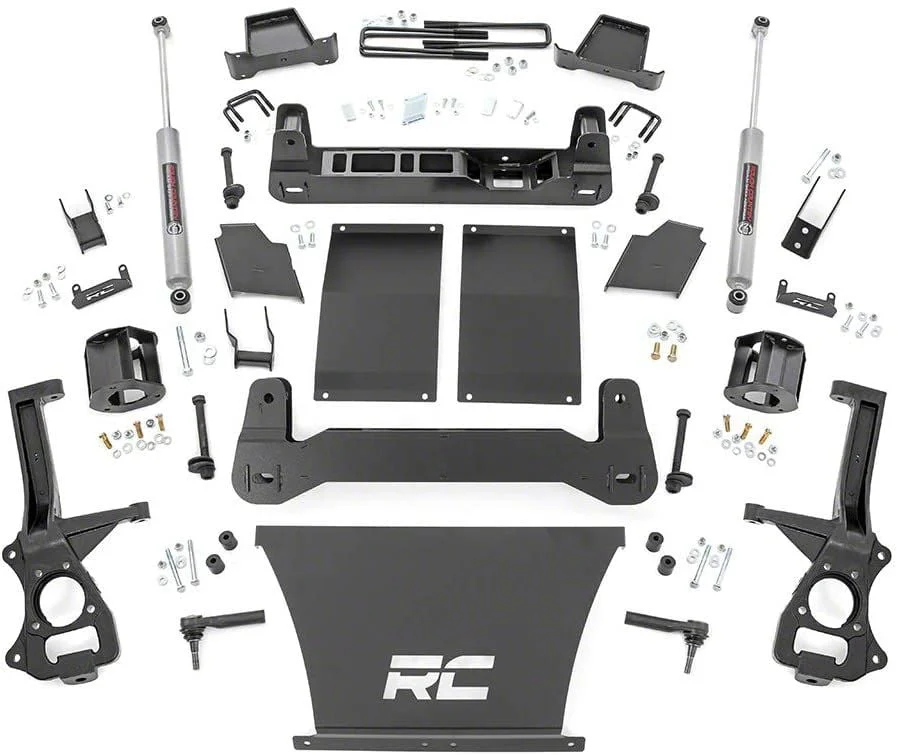 Rough Country Suspension 4-Inch Suspension Lift Kit with Strut Spacers and Premium N3 Shocks (19-26 4.3L, 5.3L, 6.2L Sierra 1500 AT4)